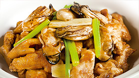 生焖鲜蚝三黄鸡